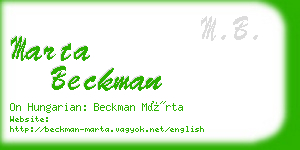 marta beckman business card